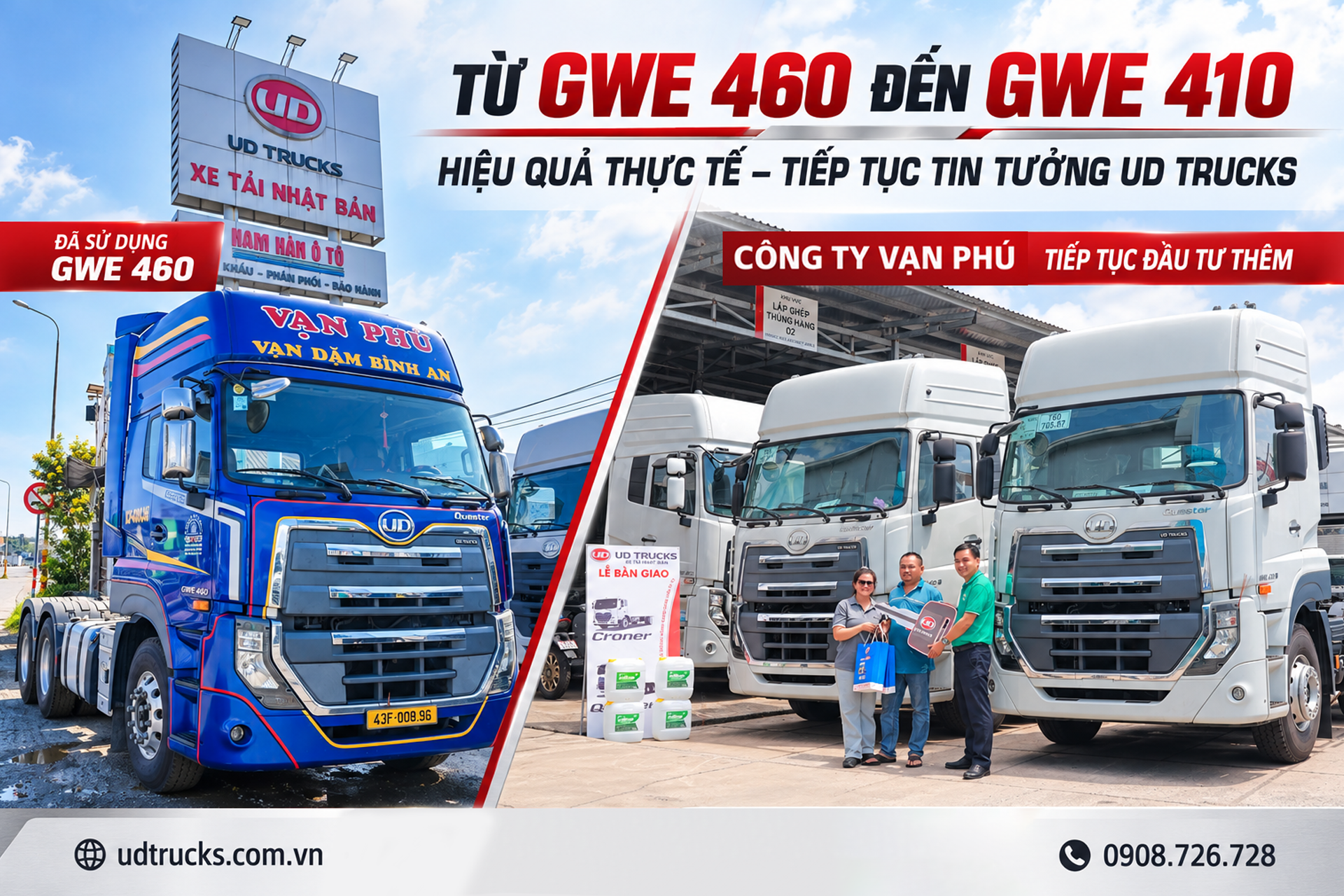 CÔNG TY VẠN PHÚ – TIẾP TỤC ĐẦU TƯ UD QUESTER GWE 410 SAU THỜI GIAN DÀI TRẢI NGHIỆM HIỆU QUẢ TỪ GWE 460
